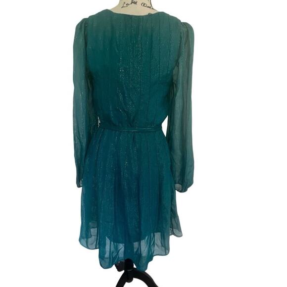 LILLY PULITZER KALIANNA DRESS VALENCIA TEAL/METALLIC SZ S FLOWY SOPHISTICATED - Picture 12 of 16